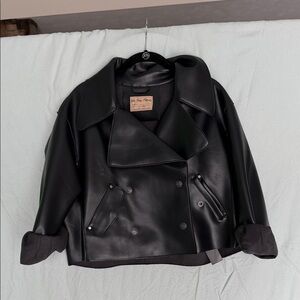We The Free Black Leather Women's Jacket